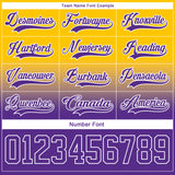 Custom Yellow Purple-White Fade Fashion Hockey Lace Neck Jersey