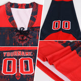 Custom Yellow Crimson-White Fade Fashion Hockey Lace Neck Jersey