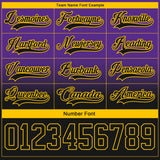 Custom Purple Black-Yellow Fade Fashion Hockey Lace Neck Jersey