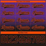 Custom Purple Black-Orange Fade Fashion Hockey Lace Neck Jersey