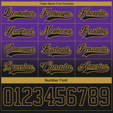 Custom Purple Black-Old Gold Fade Fashion Hockey Lace Neck Jersey