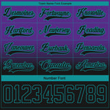 Custom Purple Black-Teal Fade Fashion Hockey Lace Neck Jersey