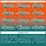 Custom Orange Teal-White Fade Fashion Hockey Lace Neck Jersey