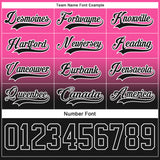 Custom Pink Black-White Fade Fashion Hockey Lace Neck Jersey