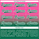 Custom Pink Kelly Green-White Fade Fashion Hockey Lace Neck Jersey
