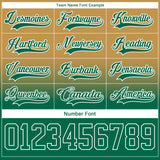 Custom Old Gold Kelly Green-White Fade Fashion Hockey Lace Neck Jersey
