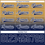 Custom Old Gold Navy-White Fade Fashion Hockey Lace Neck Jersey