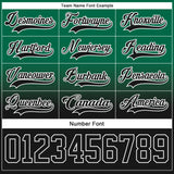 Custom Kelly Green Black-White Fade Fashion Hockey Lace Neck Jersey