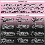 Custom Light Pink Black-White Fade Fashion Hockey Lace Neck Jersey