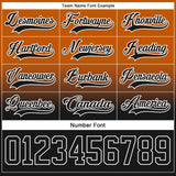 Custom Texas Orange Black-White Fade Fashion Hockey Lace Neck Jersey