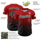 Custom Red Black-White Fade Fashion Speckle Authentic Baseball Jersey