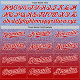 Custom Light Blue Red-White Fade Fashion Speckle Authentic Baseball Jersey