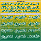 Custom Yellow Kelly Green-White Fade Fashion Speckle Authentic Baseball Jersey