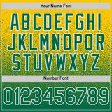 Custom Yellow Kelly Green-White Fade Fashion Speckle Authentic Baseball Jersey