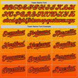 Custom Yellow Orange-Black Fade Fashion Speckle Authentic Baseball Jersey