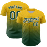 Custom Yellow Green-White Fade Fashion Speckle Authentic Baseball Jersey