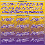 Custom Yellow Purple-White Fade Fashion Speckle Authentic Baseball Jersey