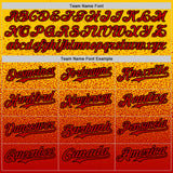 Custom Yellow Red-Black Fade Fashion Speckle Authentic Baseball Jersey