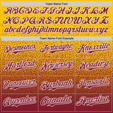Custom Yellow Crimson-White Fade Fashion Speckle Authentic Baseball Jersey