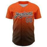 Custom Orange Brown-White Fade Fashion Speckle Authentic Baseball Jersey