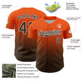 Custom Orange Brown-White Fade Fashion Speckle Authentic Baseball Jersey