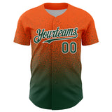 Custom Orange Green-White Fade Fashion Speckle Authentic Baseball Jersey