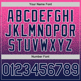 Custom Pink Navy-White Fade Fashion Speckle Authentic Baseball Jersey