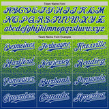 Custom Neon Green Royal-White Fade Fashion Speckle Authentic Baseball Jersey