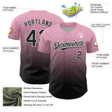 Custom Light Pink Black-White Fade Fashion Speckle Authentic Baseball Jersey