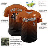 Custom Bay Orange Black-White Fade Fashion Speckle Authentic Baseball Jersey