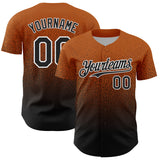 Custom Bay Orange Black-White Fade Fashion Speckle Authentic Baseball Jersey