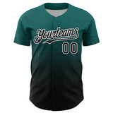 Custom Teal Black-White Fade Fashion Speckle Authentic Baseball Jersey
