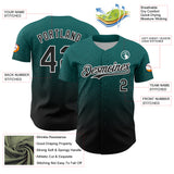 Custom Teal Black-White Fade Fashion Speckle Authentic Baseball Jersey