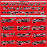 Custom Fire Red Black-White Authentic Baseball Jersey