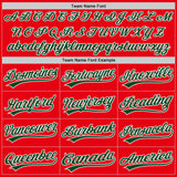 Custom Fire Red Green-White Authentic Baseball Jersey