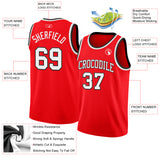 Custom Fire Red White-Black Authentic Basketball Jersey
