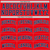 Custom Fire Red Navy-Gray Authentic Basketball Jersey