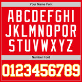 Custom Fire Red White-Gold Authentic Basketball Jersey