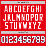 Custom Fire Red White-Navy Authentic Basketball Jersey