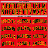 Custom Fire Red Black-Gold Authentic Basketball Jersey