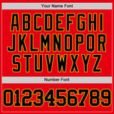 Custom Fire Red Black-Gold Authentic Basketball Jersey