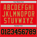 Custom Fire Red Black-Old Gold Authentic Basketball Jersey