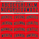 Custom Fire Red Navy-Old Gold Authentic Basketball Jersey