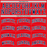 Custom Fire Red Navy-White Authentic Basketball Jersey