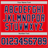 Custom Fire Red Navy-White Authentic Basketball Jersey