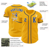 Custom Gold Royal-White Authentic Baseball Jersey
