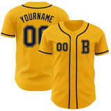 Custom Gold Navy Authentic Baseball Jersey