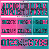 Custom Teal Pink-Black Authentic Gradient Fashion Football Jersey