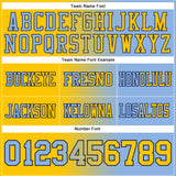 Custom Light Blue Yellow-Navy Authentic Gradient Fashion Football Jersey