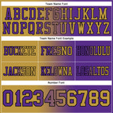 Custom Purple Old Gold-Black Authentic Gradient Fashion Football Jersey